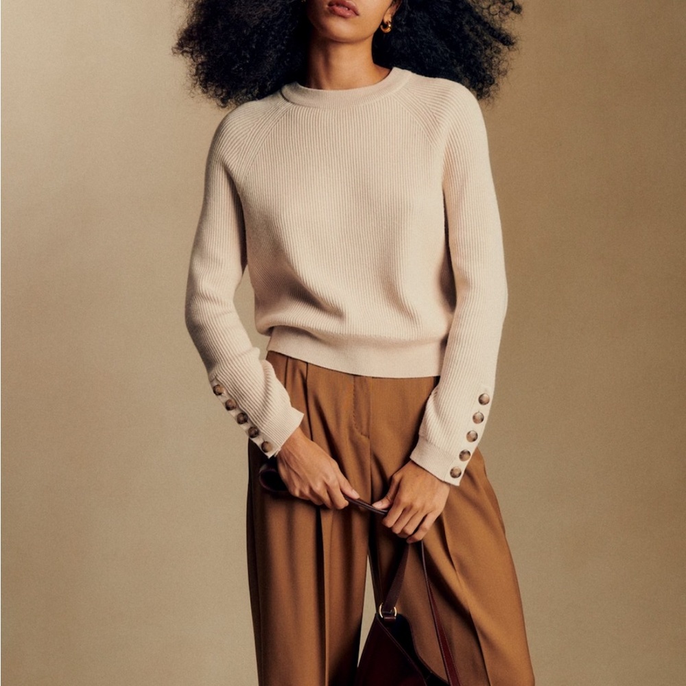 Sezane Sami Jumper in Natural Beige size small Sweater